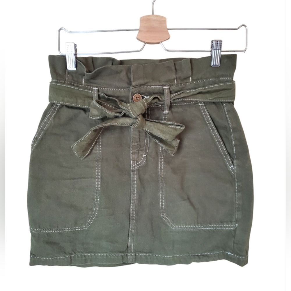 Free People Splendor In The Grass Paper Bag Waist Mini Skirt Women's Size 4